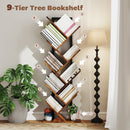 HOMCOM Tier Tree Bookshelf with Steel Frame for Living Room