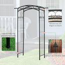 Outsunny 211cm Height Metal Garden Arch Arbor for Wedding Decor