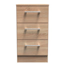 Denver Ready Assembled Bedside Table with 3 Drawers - Oak