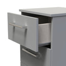 Denver Ready Assembled Bedside Table with 3 Drawers - Grey