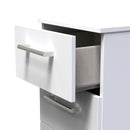 Denver Ready Assembled Bedside Table with 3 Drawers - White