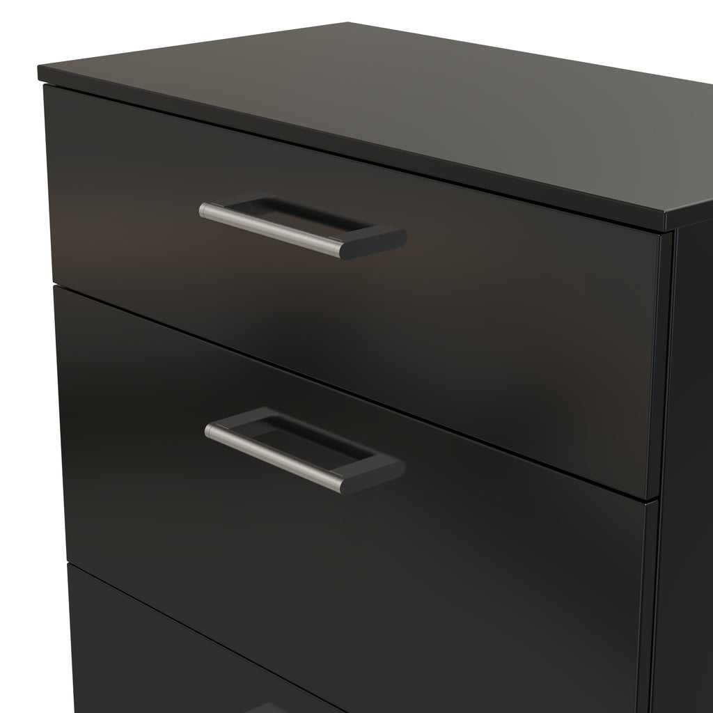 3 Drawer Denver Ready Assembled Chest Of Drawers with 3 Drawers - Black