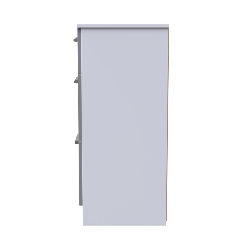 Denver Ready Assembled Chest Of Drawers with 3 Drawers - Grey & White