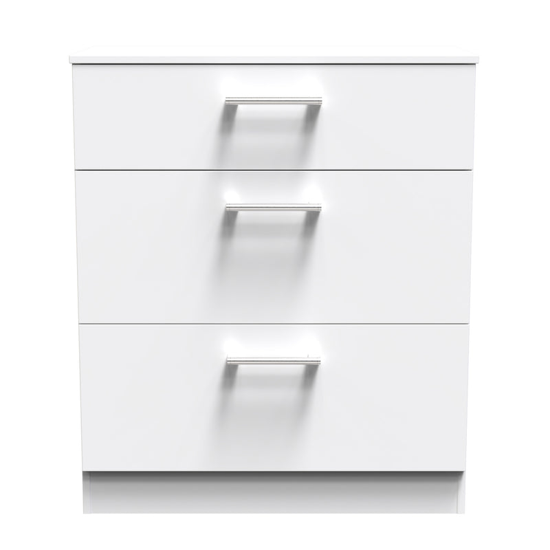 Denver Ready Assembled Chest Of Drawers with 3 Drawers - White