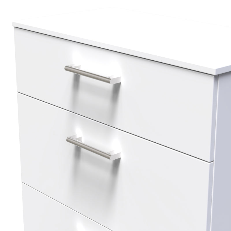 Denver Ready Assembled Chest Of Drawers with 3 Drawers - White