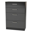 Denver Ready Assembled Chest Of Drawers with 4 Drawers - Black