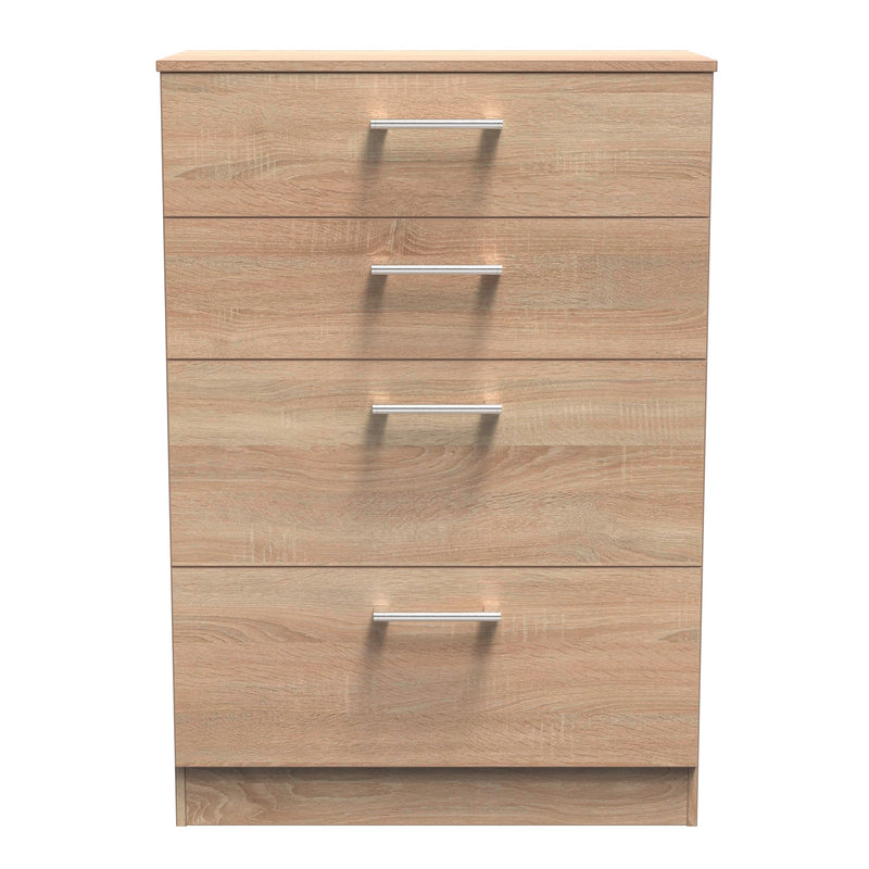 Denver Ready Assembled Chest Of Drawers with 4 Drawers - Oak