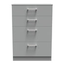 Denver Ready Assembled Chest Of Drawers with 4 Drawers - Grey