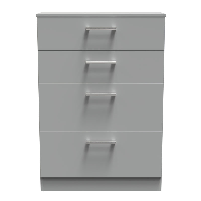 Denver Ready Assembled Chest Of Drawers with 4 Drawers - Grey