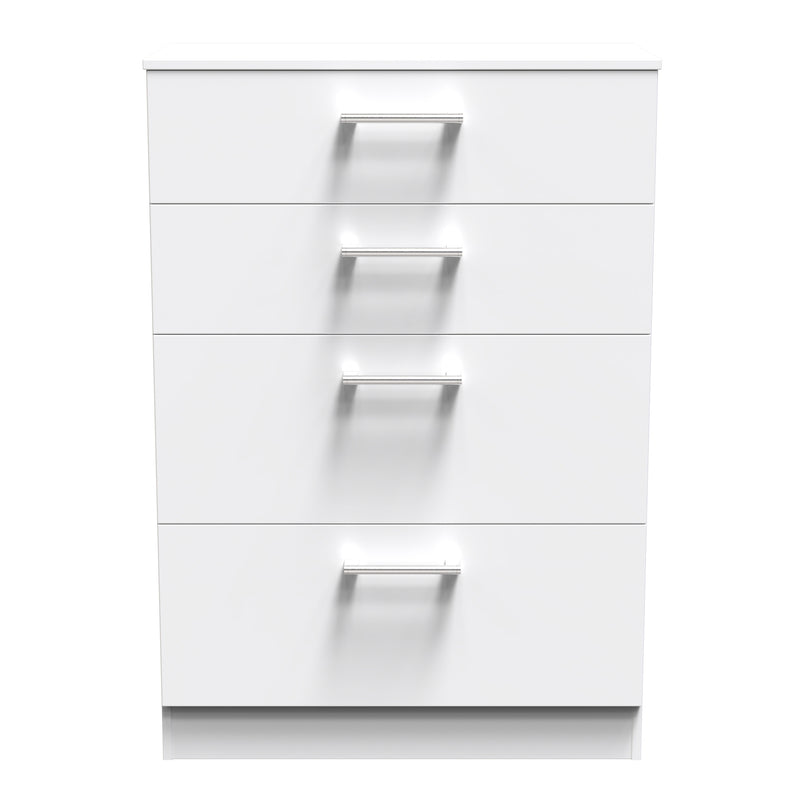 Denver Ready Assembled Chest Of Drawers with 4 Drawers - White
