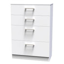 Denver Ready Assembled Chest Of Drawers with 4 Drawers - White