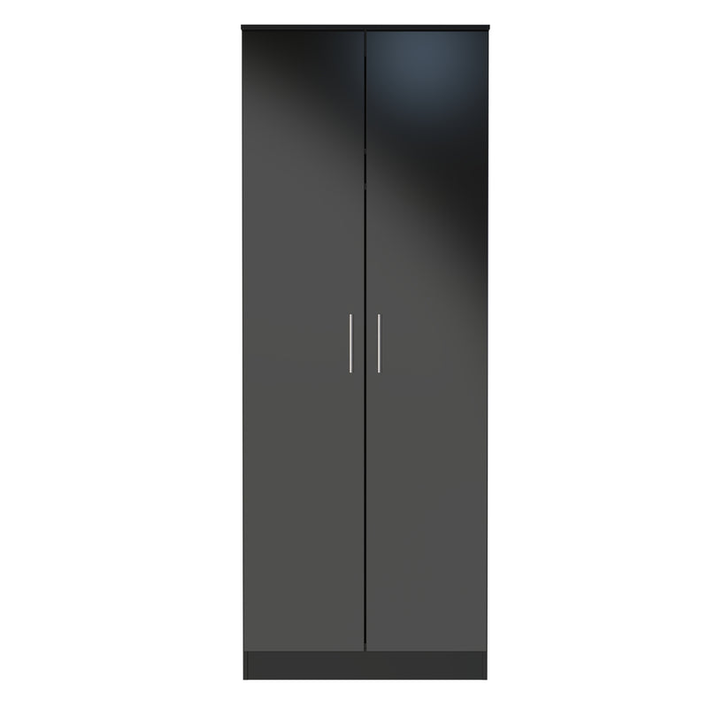 Denver Ready Assembled Wardrobe with 2 Doors - Black