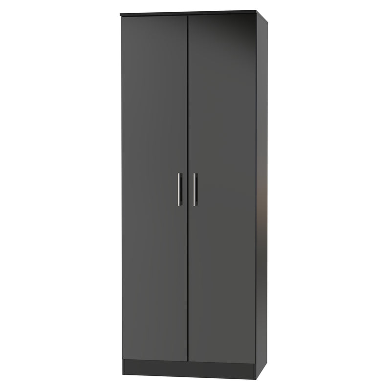 Denver Ready Assembled Wardrobe with 2 Doors - Black