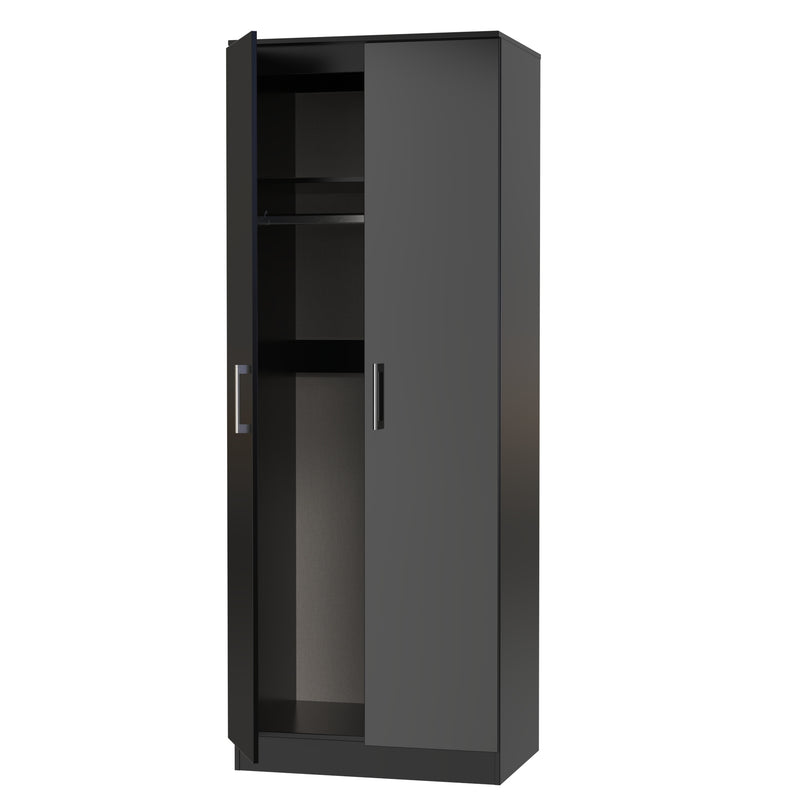 Denver Ready Assembled Wardrobe with 2 Doors - Black