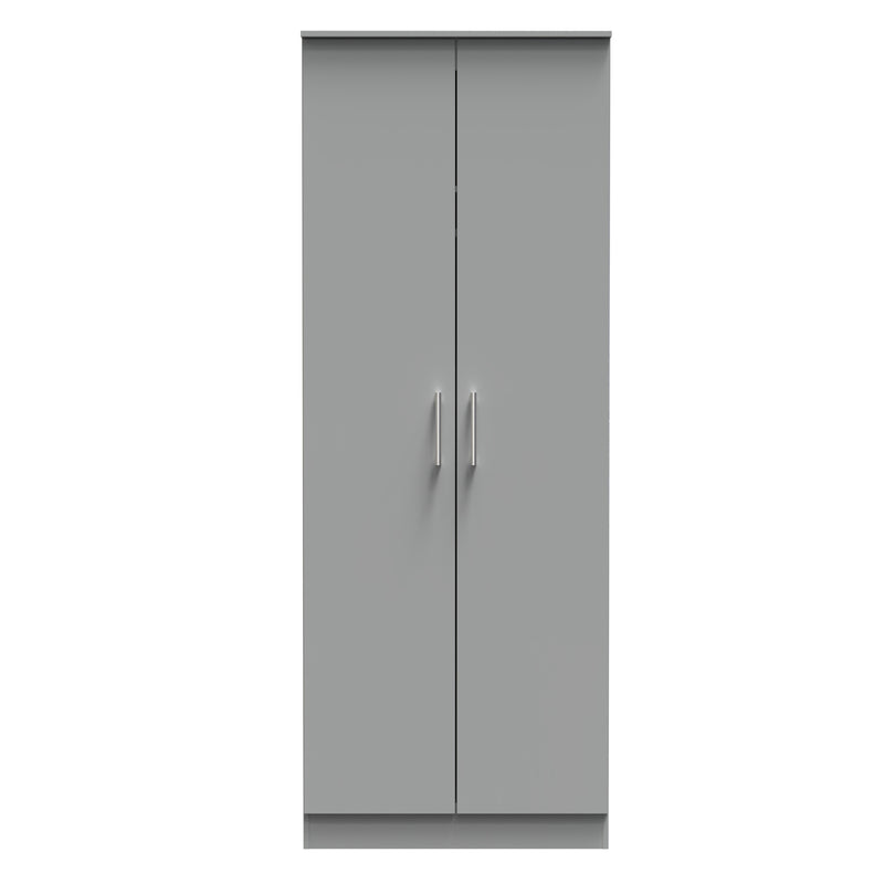 Denver Ready Assembled Wardrobe with 2 Doors - Grey