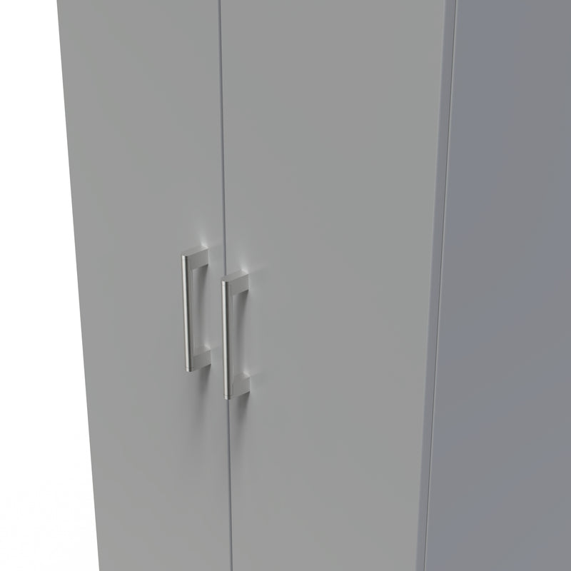 Denver Ready Assembled Wardrobe with 2 Doors - Grey