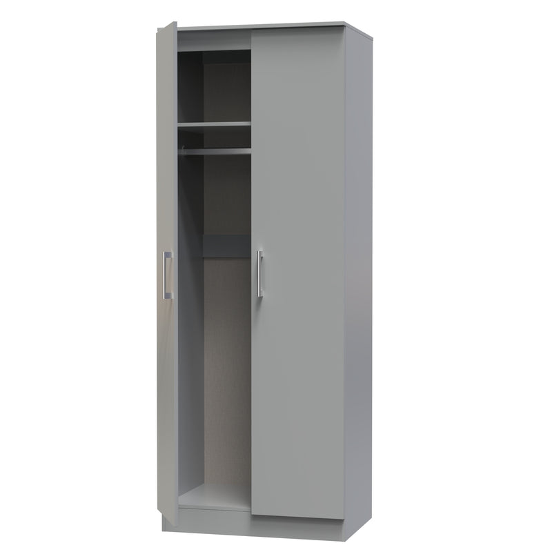 Denver Ready Assembled Wardrobe with 2 Doors - Grey