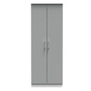 Denver Ready Assembled Wardrobe with 2 Doors - Grey & White