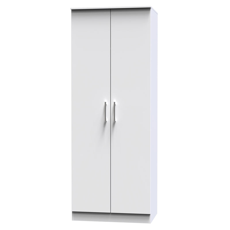 Denver Ready Assembled Wardrobe with 2 Doors - White