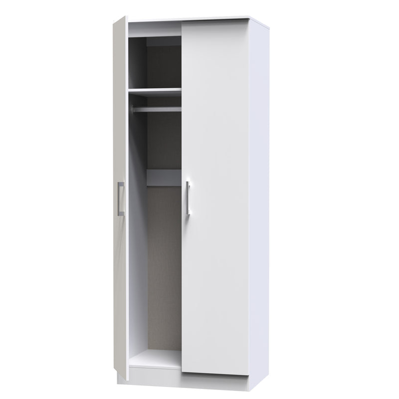 Denver Ready Assembled Wardrobe with 2 Doors - White