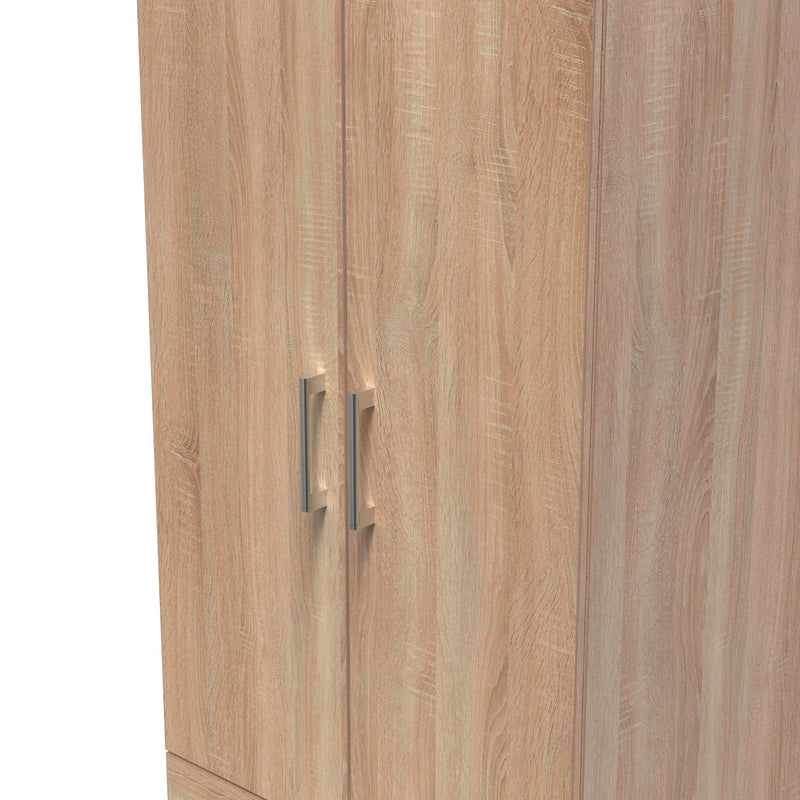 Denver Ready Assembled Wardrobe with 2 Doors and 2 Drawers - Oak