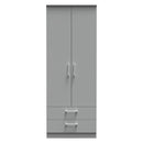 Denver Ready Assembled Wardrobe with 2 Doors and 2 Drawers - Grey