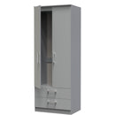 Denver Ready Assembled Wardrobe with 2 Doors and 2 Drawers - Grey