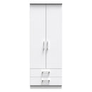 Denver Ready Assembled Wardrobe with 2 Doors and 2 Drawers - White