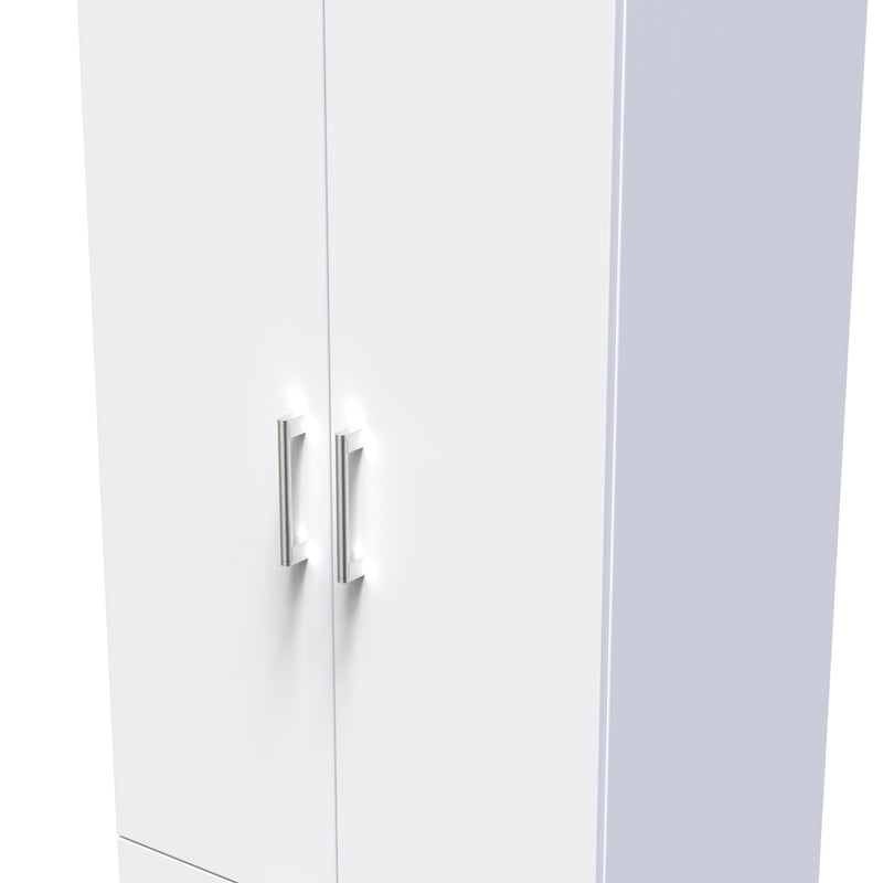 Denver Ready Assembled Wardrobe with 2 Doors and 2 Drawers - White