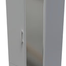 Denver Grey Ready Assembled Wardrobe with 2 Doors and 2 Drawers with Mirror