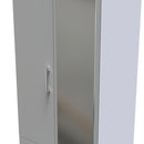 Denver Grey & White Ready Assembled Wardrobe with 2 Doors and 2 Drawers with Mirror