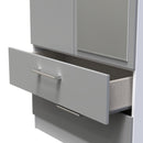 Denver Grey & White Ready Assembled Wardrobe with 2 Doors and 2 Drawers with Mirror