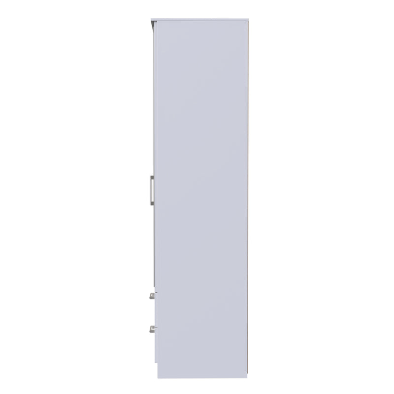 Denver White Ready Assembled Wardrobe with 2 Doors and 2 Drawers with Mirror