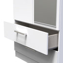 Denver White Ready Assembled Wardrobe with 2 Doors and 2 Drawers with Mirror