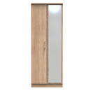 Denver Ready Assembled Wardrobe with 2 Doors and Mirror - Oak