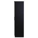 Denver Ready Assembled Wardrobe with Triple Mirror - Black