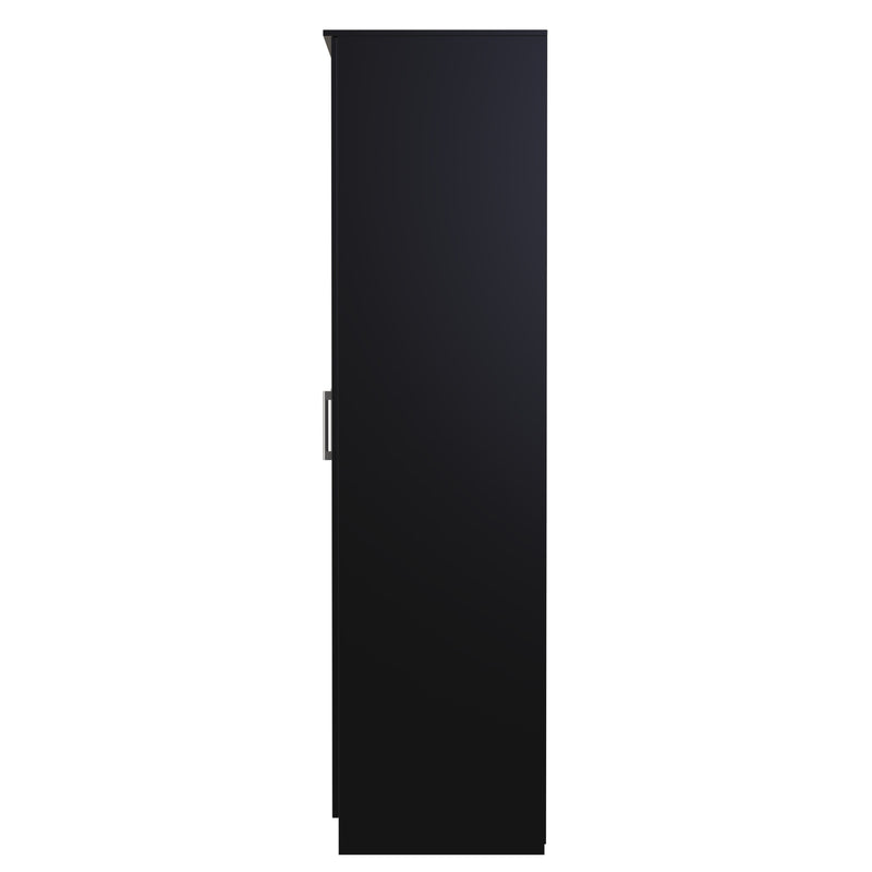 Denver Ready Assembled Wardrobe with Triple Mirror - Black