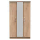 Denver Ready Assembled Wardrobe with Triple Mirror - Oak
