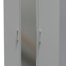 Denver Ready Assembled Wardrobe with Triple Mirror - Grey