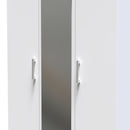 Denver Ready Assembled Wardrobe with Triple Mirror - White