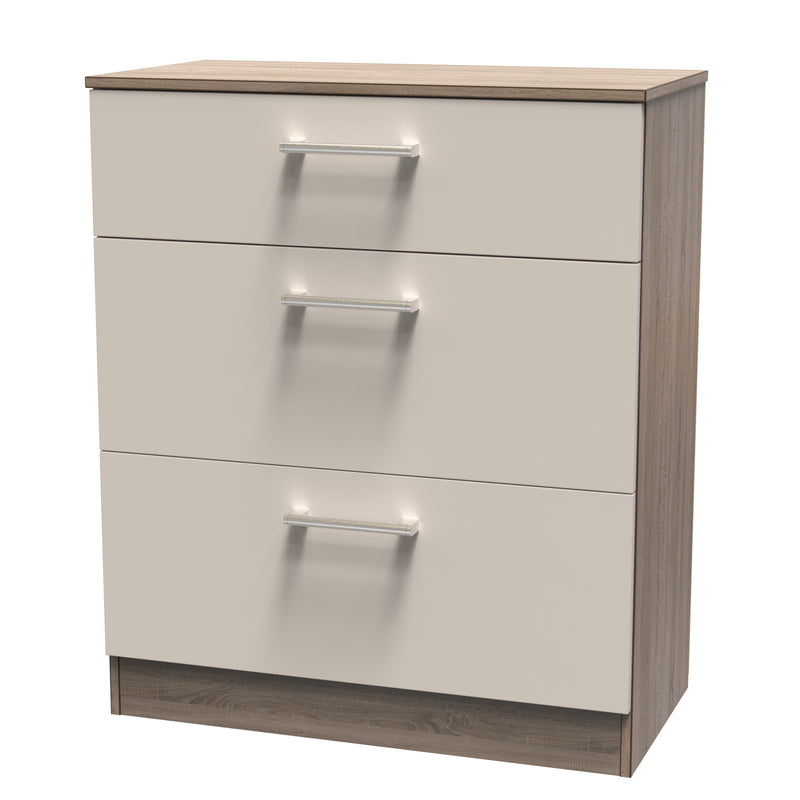 Stamford Ready Assembled Chest Of Drawers with 3 Drawers - Kashmir Matt / Darkolino