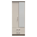 Stamford Ready Assembled Wardrobe with 2 Doors and 2 Drawers with Mirror - Kashmir Matt / Darkolino