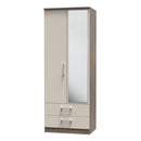 Stamford Ready Assembled Wardrobe with 2 Doors and 2 Drawers with Mirror - Kashmir Matt / Darkolino