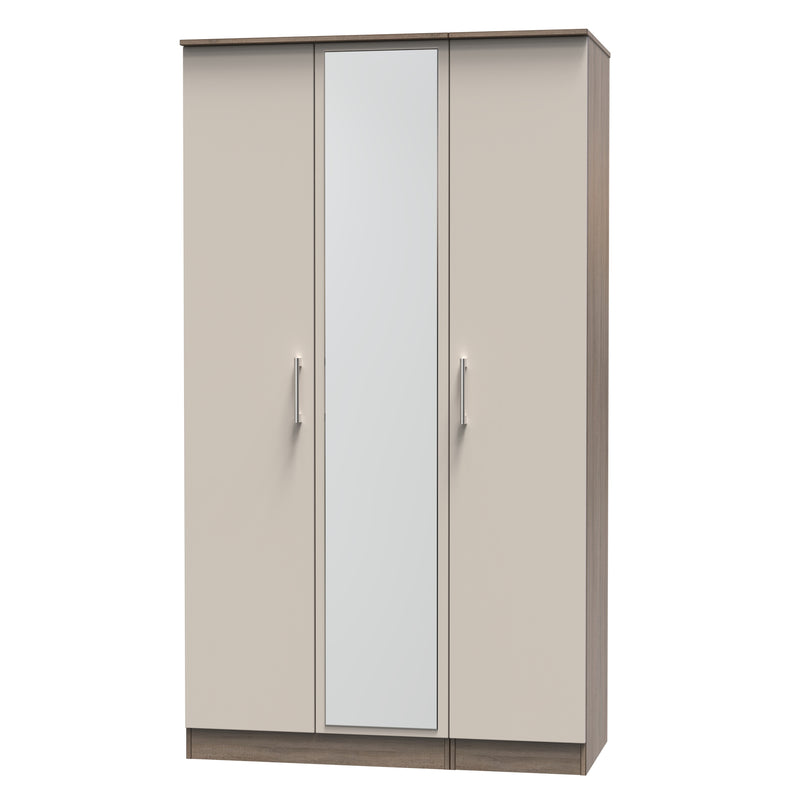 Stamford Ready Assembled Wardrobe with Triple Mirror - Kashmir Matt / Darkolino