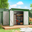 Outsunny Outdoor Storage Shed, 7.5 X 4.3ft Metal Garden Shed, Green