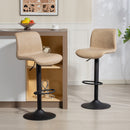 HOMCOM Barstools Set Of 2, Adjustable Dining Stool With Footrest And Backrest