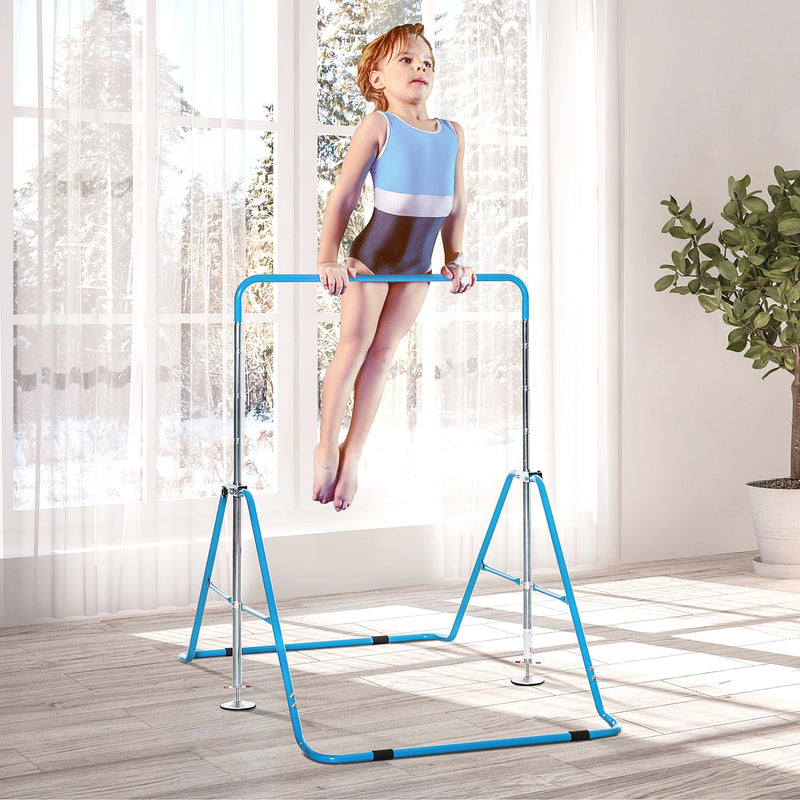 HOMCOM Gymnastics Bar for Kids -  Blue