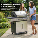 Outsunny 4+1 Burner Gas BBQ Grill, Portable Gas Barbecue Grill