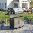 Outsunny 4+1 Burner Gas BBQ Grill, Portable Gas Barbecue Grill