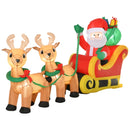 HOMCOM Inflatable Santa Claus On Sleigh